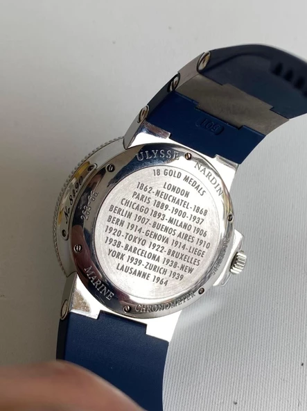 Ulysse Nardin 263-66 41mm Kauçuk Kordon Erkek Kol Saati 2. El - Resim 4
