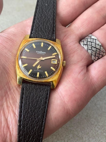 Pallas Adora 37 mm Deri Kordon Vintage Erkek Kol Saati 2. El - 8