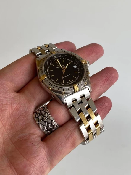 Breitling Antares 40mm Altın Çelik Kordon Erkek Kol Saati B10047 2. El - Resim 2