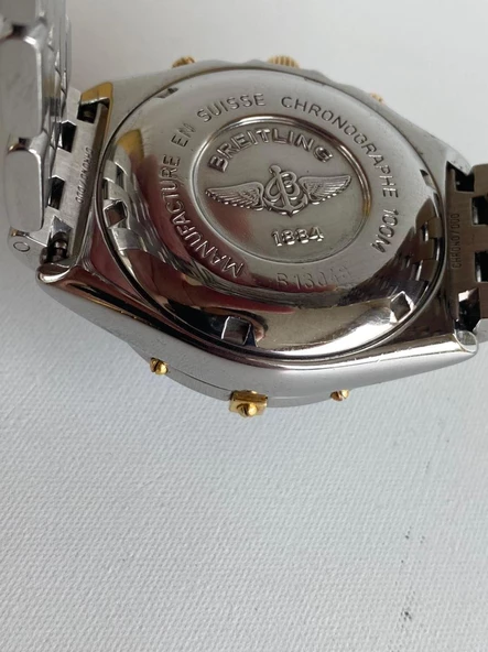 Breitling Chronomat 40mm Altın Çelik Kordon Erkek Kol Saati B13048 2. El - Resim 6