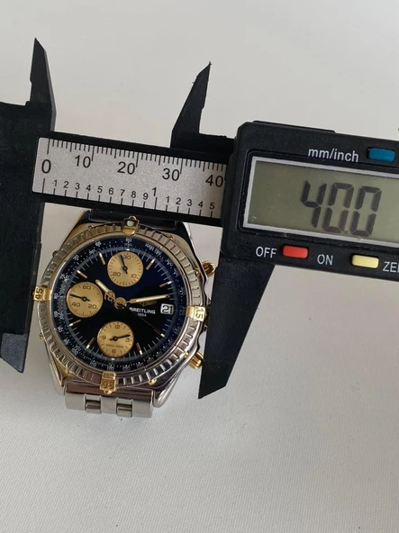 Breitling Chronomat 40mm Altın Çelik Kordon Erkek Kol Saati B13048 2. El - Resim 8