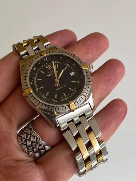 Breitling Antares 40mm Altın Çelik Kordon Erkek Kol Saati B10047 2. El - Resim 11