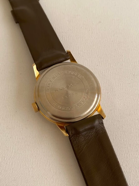 GUB Glashütte 03758 Altın Kaplama Vintage Kurmalı Kol Saati 36mm - 4