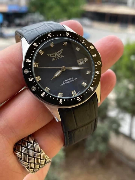 Aviator AVW3423L73 37mm Deri Kordon Kadın Kol Saati - Resim 10