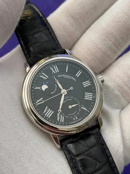 Raymond Weil 2839 Mehtaplı Deri Kordon Erkek Kol Saati 2. El - Resim 3