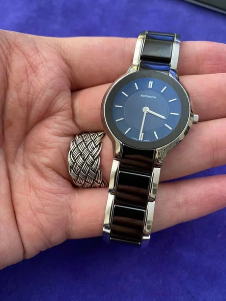 Rodania Davos 30mm Seramik Kordon Kadın Kol Saati 25099.46 - 4