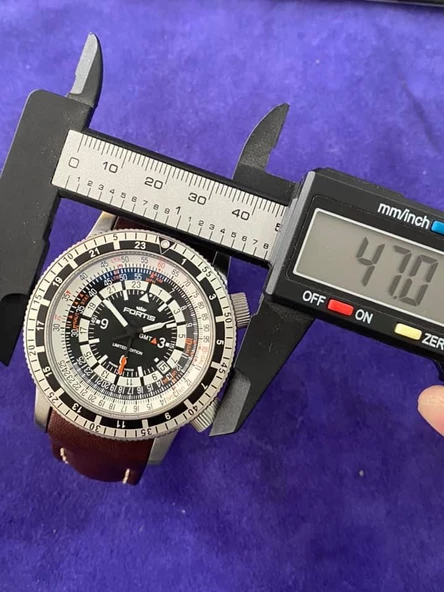 Fortis B-47 Calculator Gmt Deri Kordon Erkek Kol Saati 2. El - Resim 5