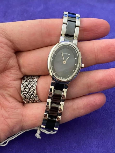 Rodania 25116.46 29x24mm Seramik Kordon Kadın Kol Saati - Resim 4