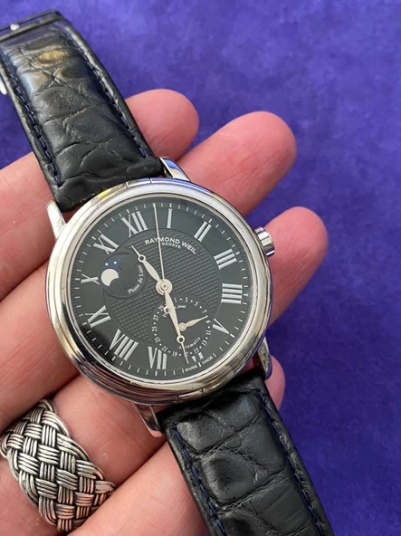 Raymond Weil 2839 Mehtaplı Deri Kordon Erkek Kol Saati 2. El - Resim 9