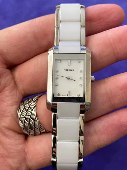 Rodania Davos 31x20mm Seramik Kordon Pırlantalı Kadın Kol Saati 25092.41 - Resim 2