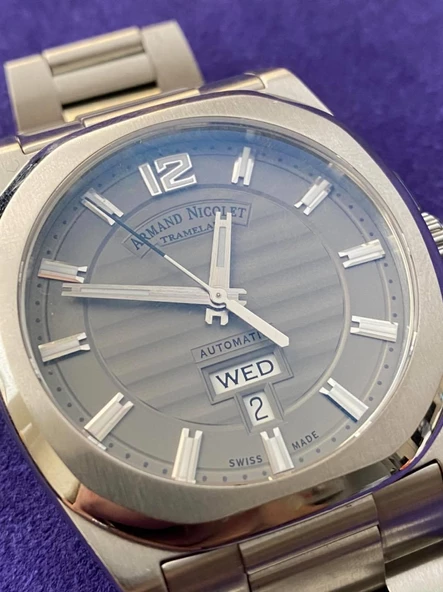 Armand Nicolet Tramelan J09 Çelik Kordon Erkek Kol Saati 2. El - Resim 8