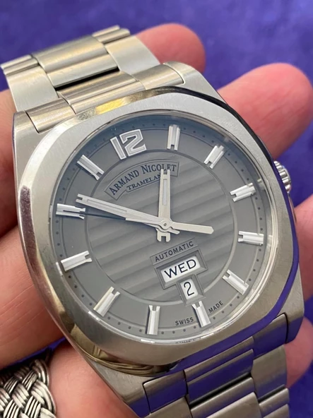 Armand Nicolet Tramelan J09 Çelik Kordon Erkek Kol Saati 2. El - Resim 12