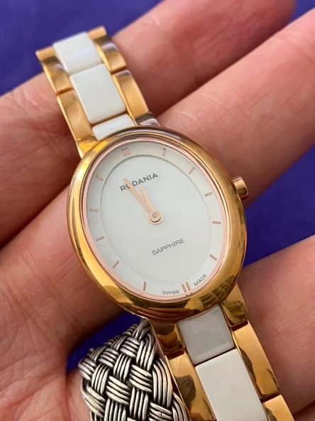 Rodania 25116.43 29x24mm Seramik Kordon Kadın Kol Saati - Resim 7