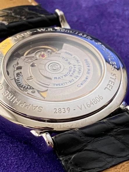 Raymond Weil 2839 Mehtaplı Deri Kordon Erkek Kol Saati 2. El - Resim 5