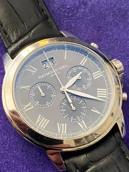 Raymond Weil 4476 Deri Kordon Erkek Kol Saati 2.El - Resim 9