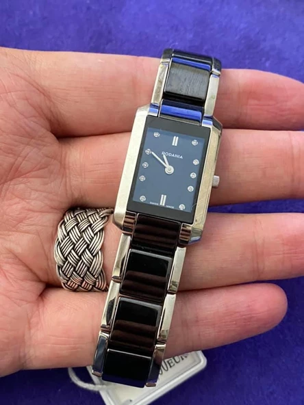 Rodania Davos 31x20mm Seramik Kordon Pırlantalı Kadın Kol Saati 25092.48 - 2