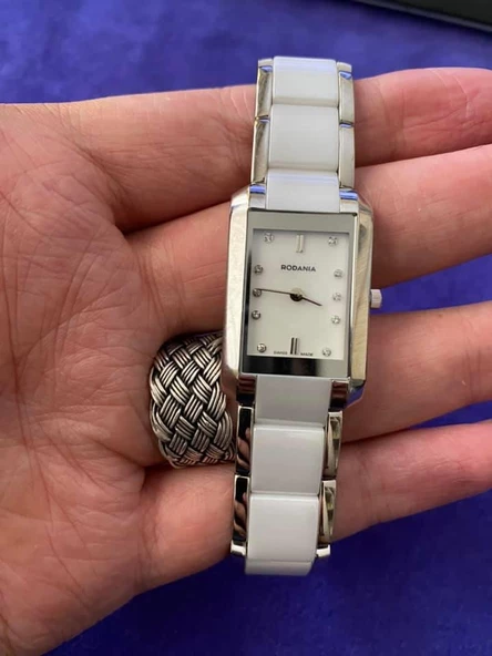 Rodania Davos 31x20mm Seramik Kordon Pırlantalı Kadın Kol Saati 25092.41 - Resim 5
