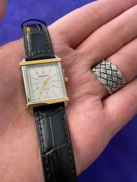 Rodania 25136.70 24x22mm Deri Kordon Kadın Kol Saati - Resim 3