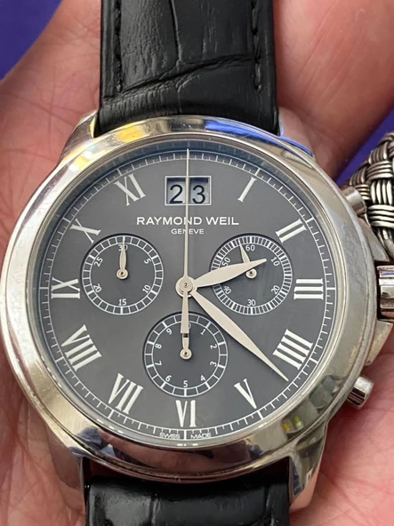 Raymond Weil 4476 Deri Kordon Erkek Kol Saati 2.El - Resim 8