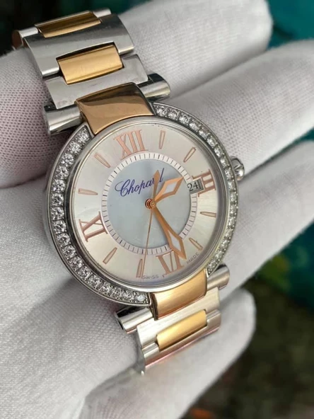 Chopard Imperiale Pırlantalı Altın Çelik Kadın Kol Saati - Resim 8