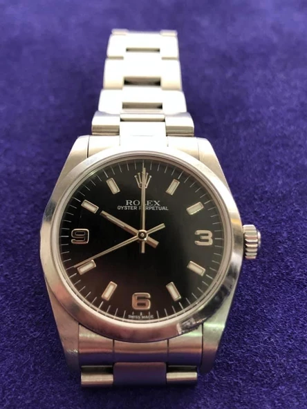 Rolex Oyster Perpetual Safir Cam Çelik Kol Saati 30 mm Unisex - 6