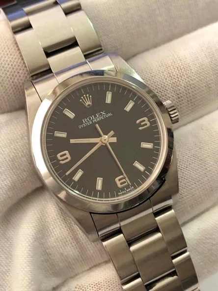 Rolex Oyster Perpetual Safir Cam Çelik Kol Saati 30 mm Unisex - 7