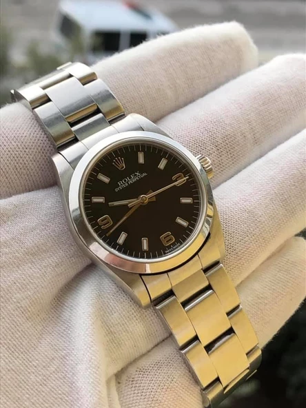 Rolex Oyster Perpetual Safir Cam Çelik Kol Saati 30 mm Unisex