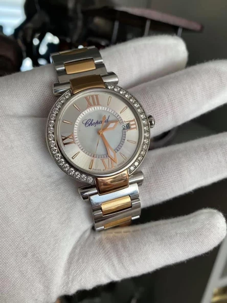 Chopard Imperiale Pırlantalı Altın Çelik Kadın Kol Saati - Resim 11