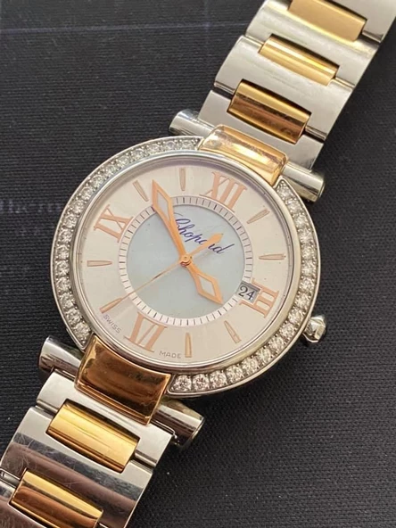 Chopard Imperiale Pırlantalı Altın Çelik Kadın Kol Saati - Resim 9