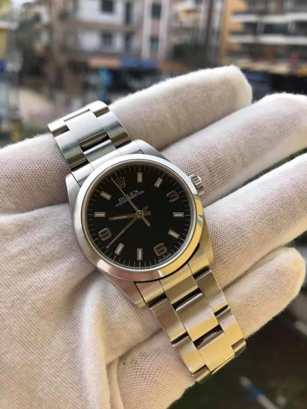 Rolex Oyster Perpetual Safir Cam Çelik Kol Saati 30 mm Unisex - 9