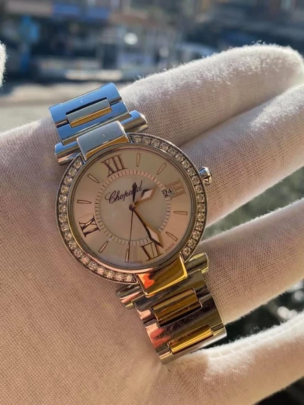 Chopard Imperiale Pırlantalı Altın Çelik Kadın Kol Saati - Resim 7