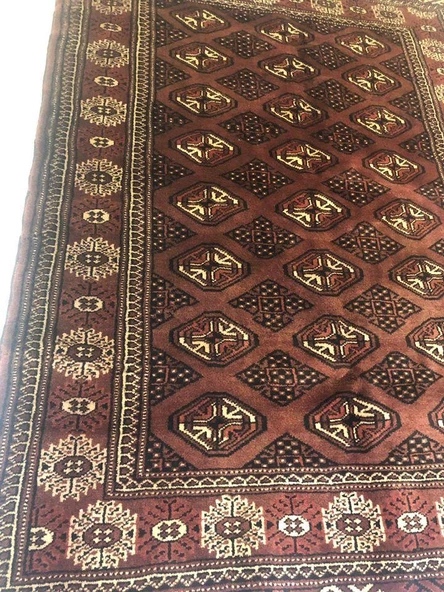 ANTİK İRAN TÜRKMEN EL DOKUMASI YÜN HALI 145x104cm 1.5m2 - 7