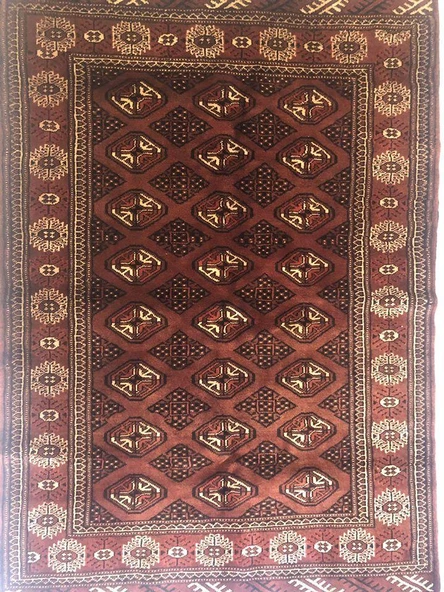 ANTİK İRAN TÜRKMEN EL DOKUMASI YÜN HALI 145x104cm 1.5m2 - 3