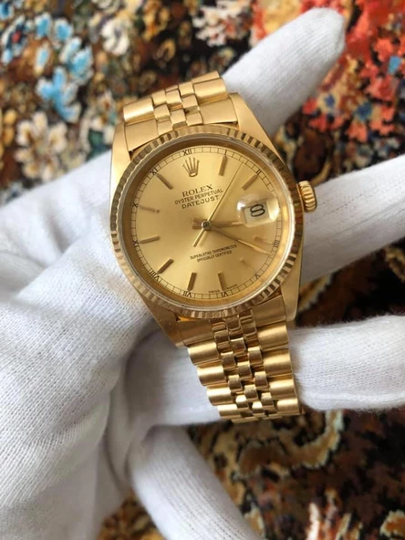 Rolex Datejust 16018 36 mm Full Altın Erkek Kol Saati