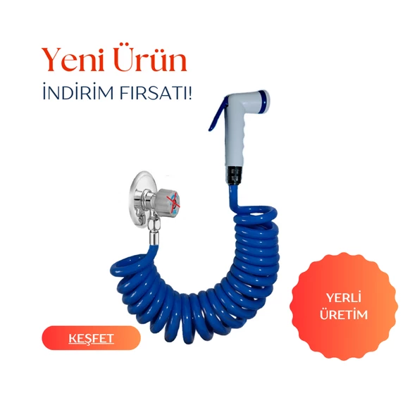 Plasyay Spiral Şattaf (Bide) Başlıklı Wc Taharet Matik 1/2 Rekor Bağlantılı Setler - 2