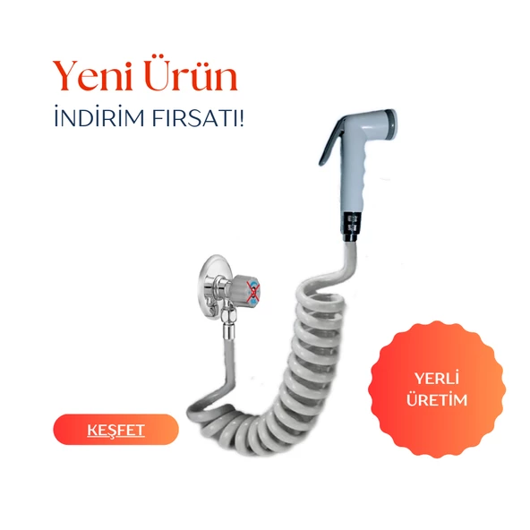 Plasyay Spiral Şattaf Başlıklı Taharet Matik 3/8 Rekor Bağlantılı Setler - 3
