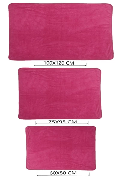 TİNEKE Kedi Ve Köpek Battaniyesi yumuşak Welsoft Peluş Yıkanabilir 1 ADET FUŞYA  küçük boy 80x60 - 2