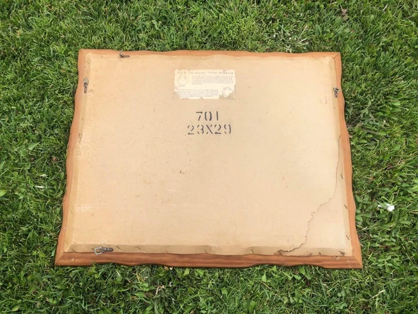 Vintage Desenli Ahşap Çerçeveli Dikdörtgen Ayna 71x56 cm - 6