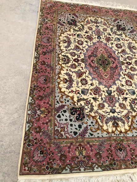 El Dokuma İpek Yün İran Tebriz Halı 210x150cm 003 - 7