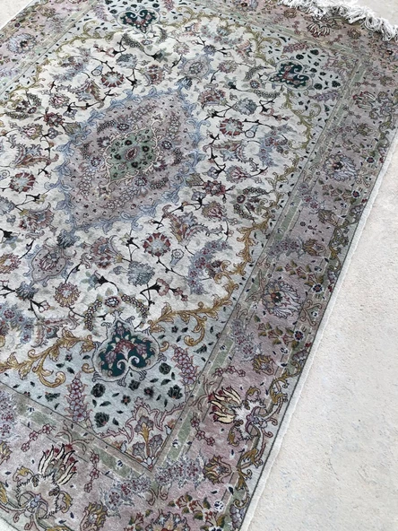 El Dokuma İpek Yün İran Tebriz Halı 210x150cm 002 - 7