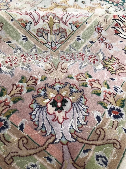 El Dokuma İpek Yün İran Tebriz Halı 300x200cm 001 - 9