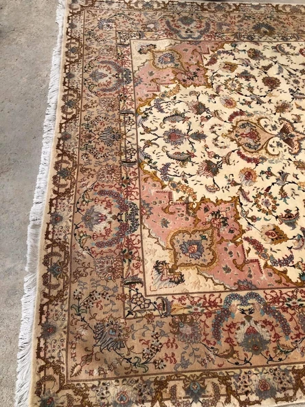 El Dokuma İpek Yün İran Tebriz Halı 300x200cm 007 - 5
