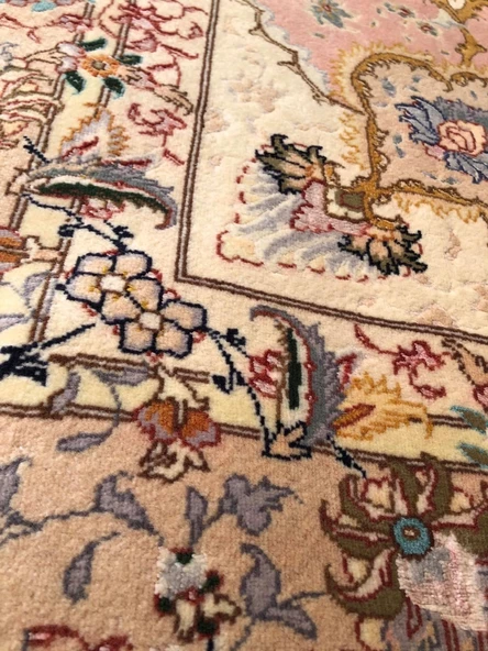 El Dokuma İpek Yün İran Tebriz Halı 300x200cm 001 - 4