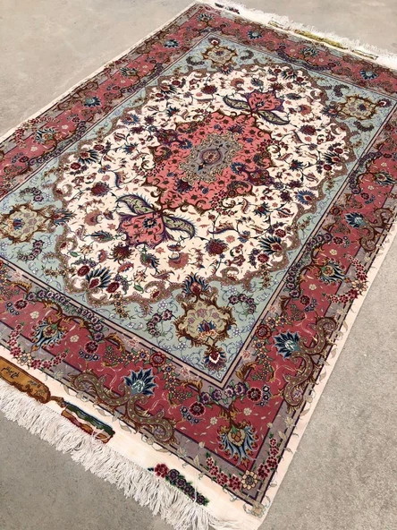 El Dokuma İpek Yün İran Tebriz Halı 218x148cm 004 - 3