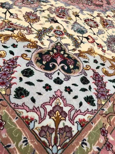 El Dokuma İpek Yün İran Tebriz Halı 210x150cm 003 - 4