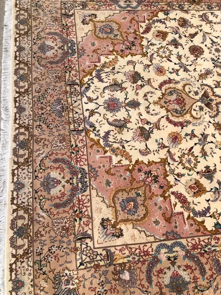 El Dokuma İpek Yün İran Tebriz Halı 300x200cm 001 - 6
