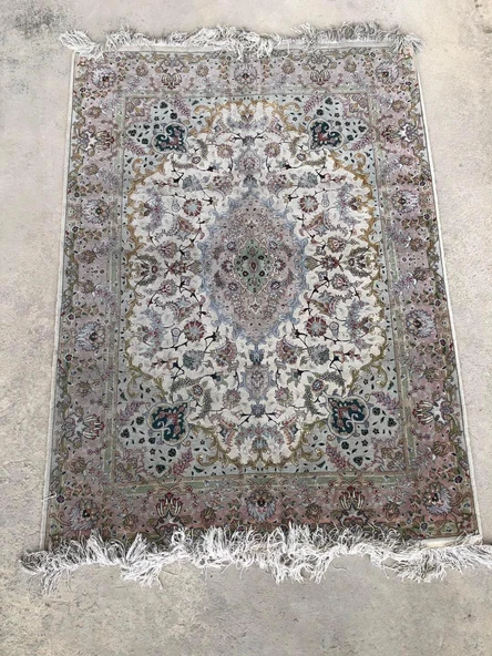 El Dokuma İpek Yün İran Tebriz Halı 210x150cm 002