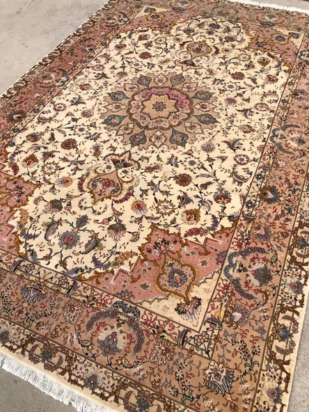 El Dokuma İpek Yün İran Tebriz Halı 300x200cm 001 - 3