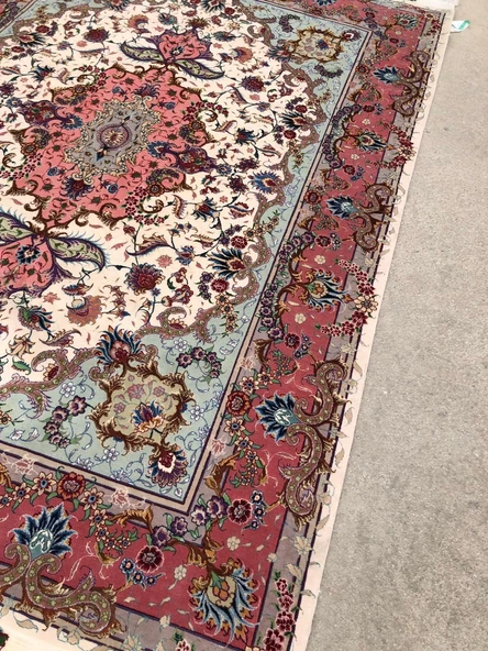 El Dokuma İpek Yün İran Tebriz Halı 218x148cm 004 - 7