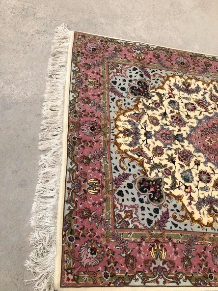 El Dokuma İpek Yün İran Tebriz Halı 210x150cm 003 - 6